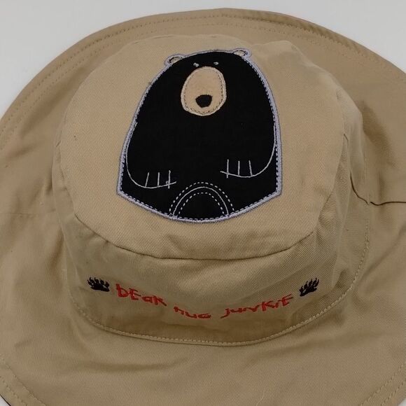 Flap Jack kids Reversible Hat for Kids Red Plaid and Tan Moose/Bear unisex - Picture 2 of 6